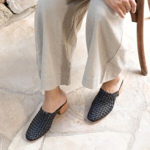 Anthropologie Nisolo All Day Woven Heeled Mules Size 8